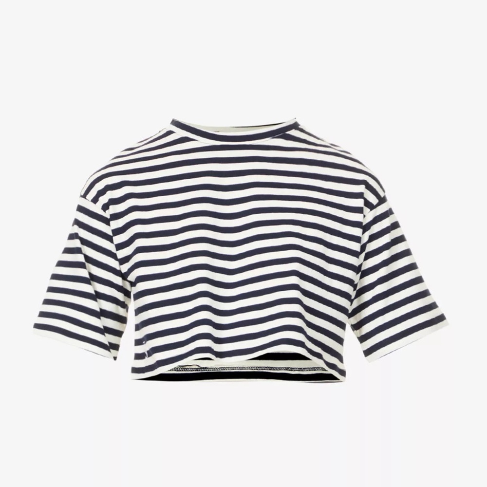 The Frankie Shop Karina striped cropped T-shirt, M